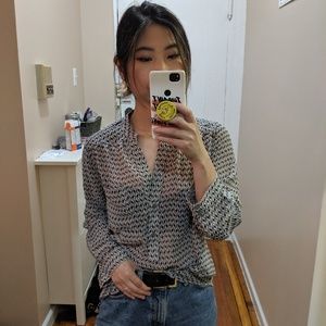 Pleione Geo Print Sheer Tunic